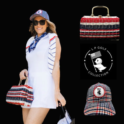 Vintage 1960's Handmade Red, White & Blue Woven "Wicker" Purse